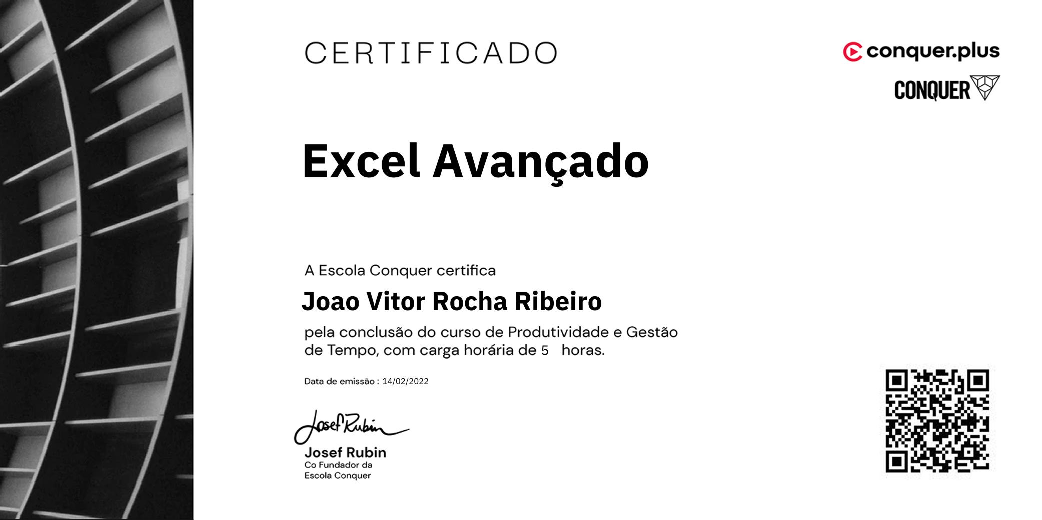 Certificado de Excel Avançado